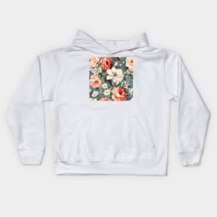 Shabby Chic Flowers Pattern 17 Kids Hoodie